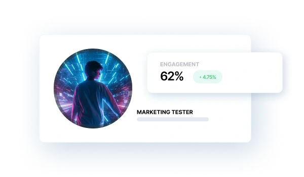 マーケティングテスターのエンゲージメント率表示カードUI